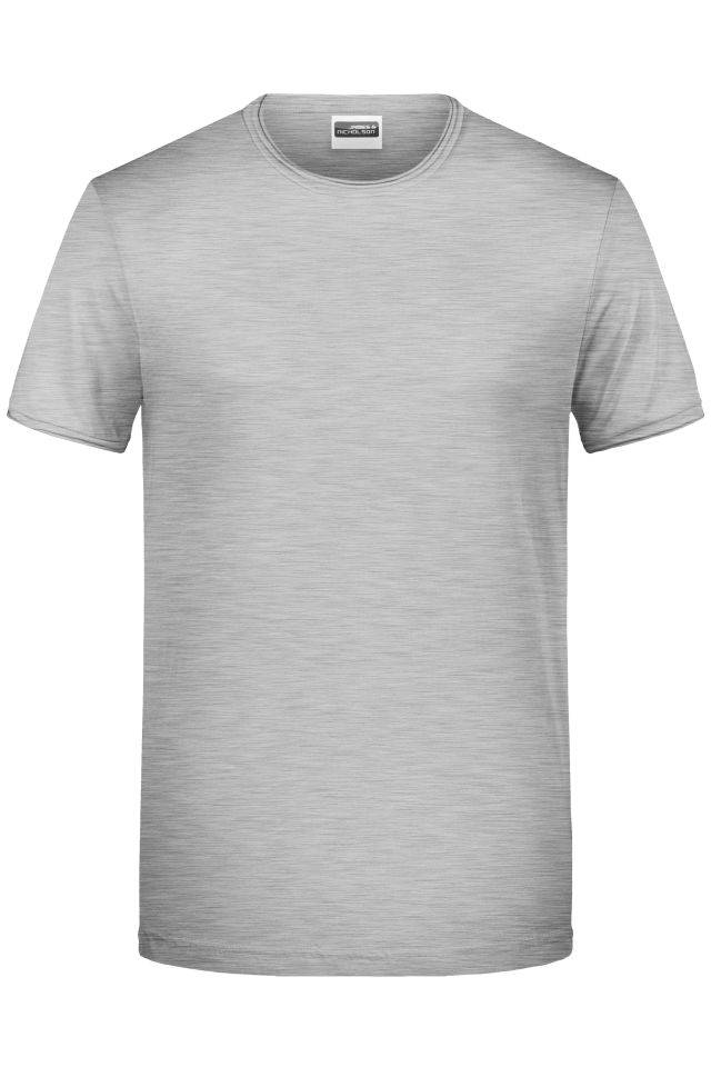 Men's-T T-Shirt mit trendigem Rollsaum grau, Gr. XXL