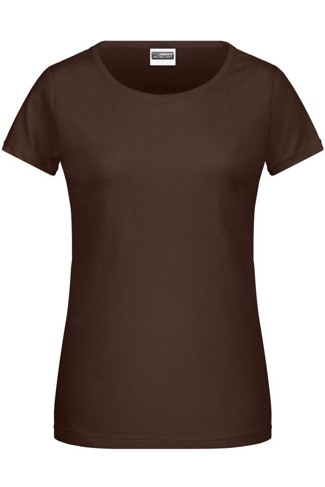 Ladies' Basic-T Damen T-Shirt in klassischer Form braun, Gr. S