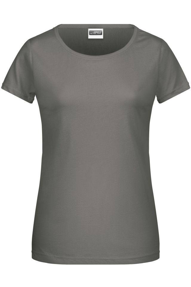Ladies' Basic-T Damen T-Shirt in klassischer Form grau, Gr. M