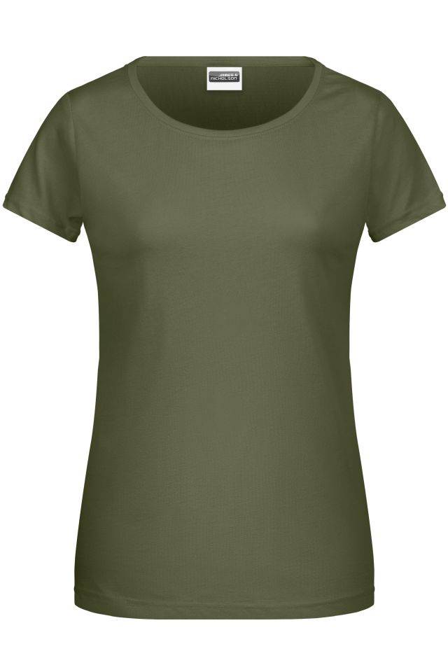Ladies' Basic-T Damen T-Shirt in klassischer Form braun/grün/oliv, Gr. XXL