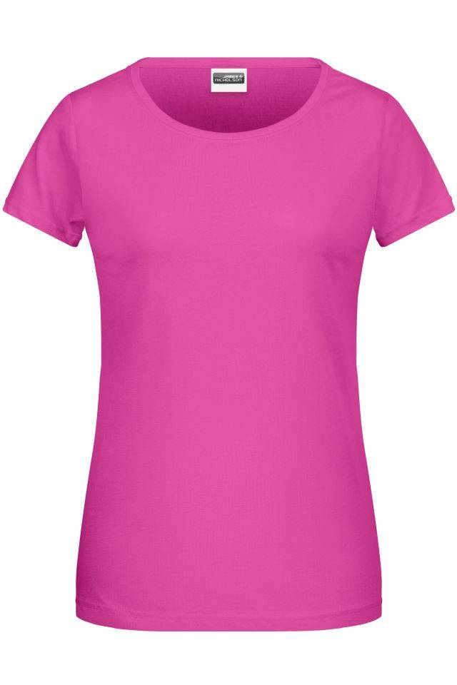 Ladies' Basic-T Damen T-Shirt in klassischer Form pink, Gr. XL