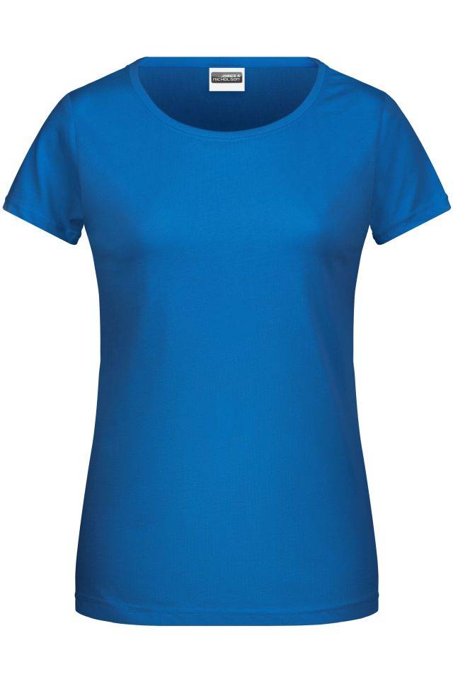 Ladies' Basic-T Damen T-Shirt in klassischer Form blau, Gr. S