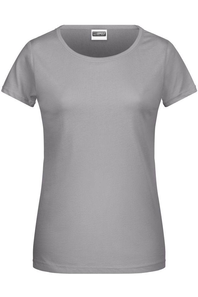 Ladies' Basic-T Damen T-Shirt in klassischer Form grau, Gr. M