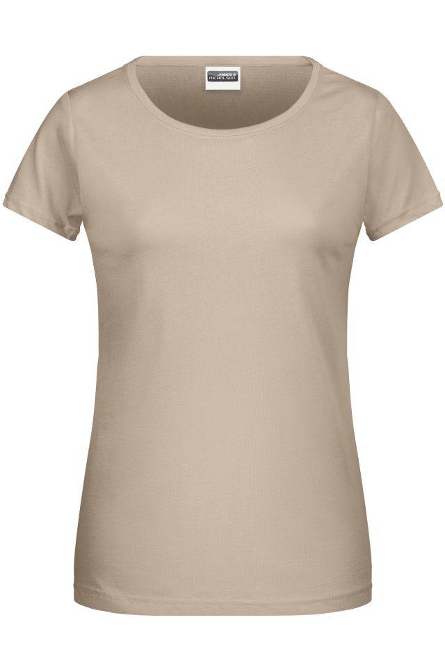 Ladies' Basic-T Damen T-Shirt in klassischer Form braun/grau, Gr. XS
