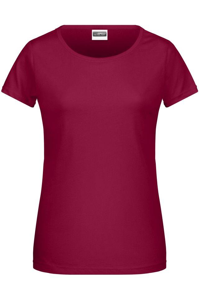 Ladies' Basic-T Damen T-Shirt in klassischer Form rot/weinrot, Gr. M
