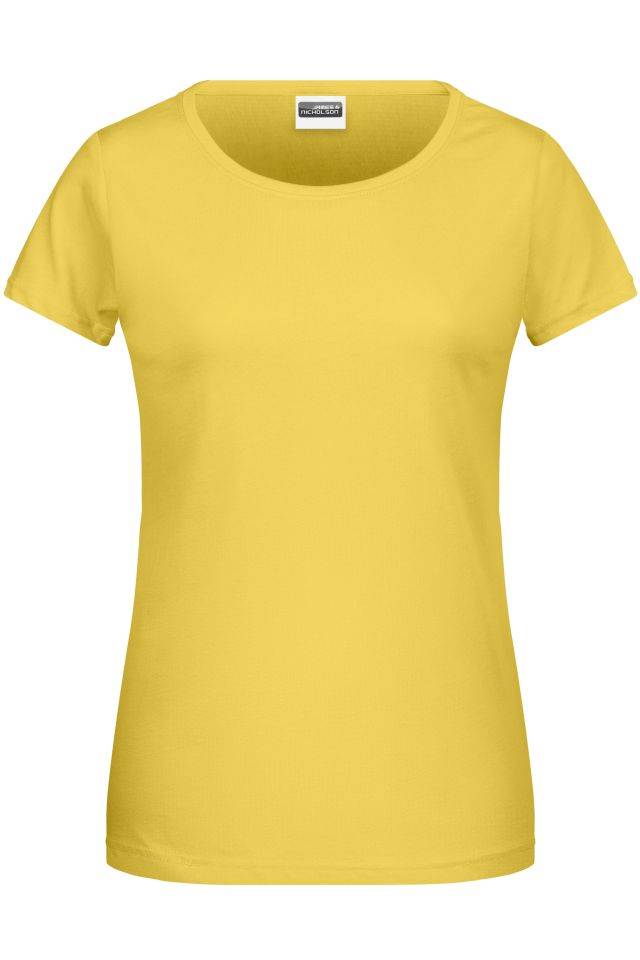 Ladies' Basic-T Damen T-Shirt in klassischer Form gelb, Gr. S