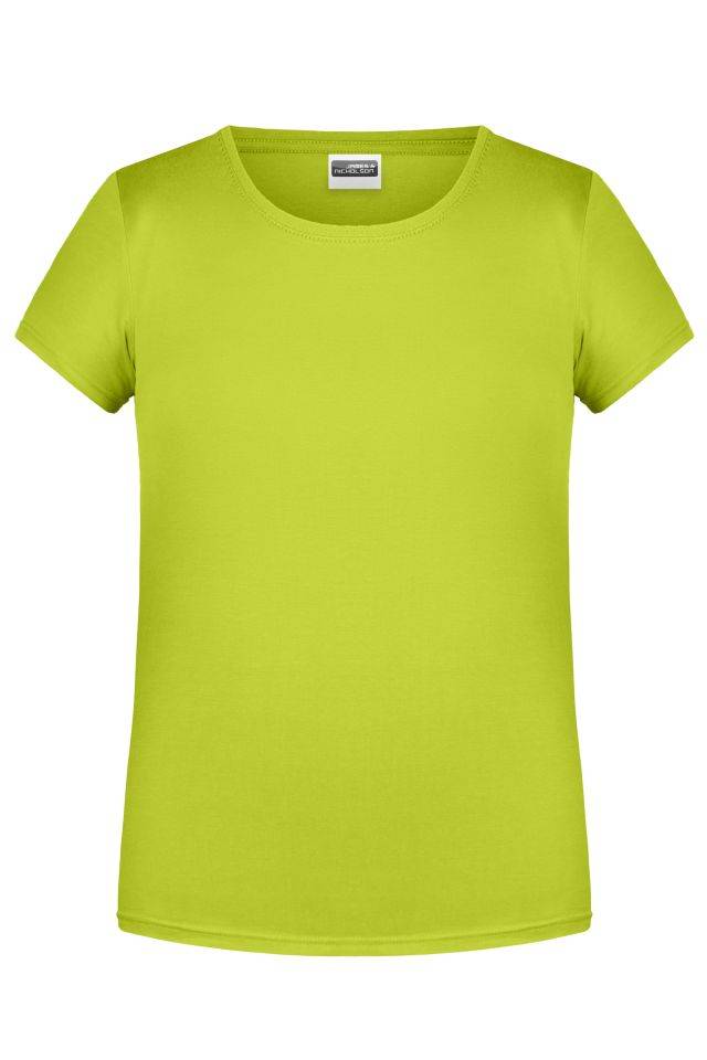 Girls' Basic-T T-Shirt für Kinder in klassischer Form gelb, Gr. XXL