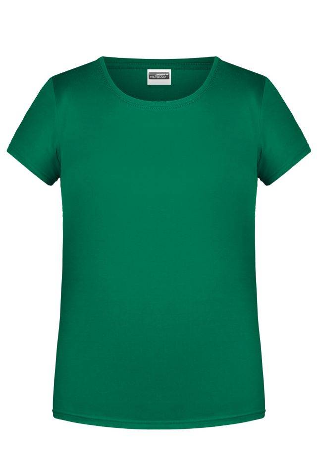 Girls' Basic-T T-Shirt für Kinder in klassischer Form grün, Gr. S