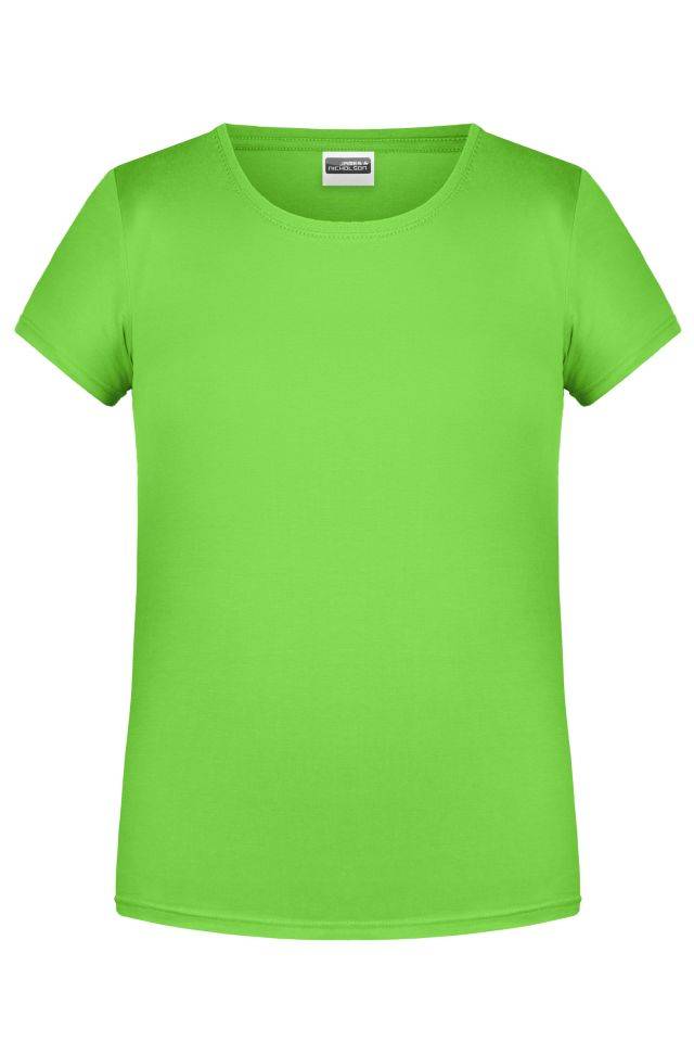 Girls' Basic-T T-Shirt für Kinder in klassischer Form grün, Gr. S