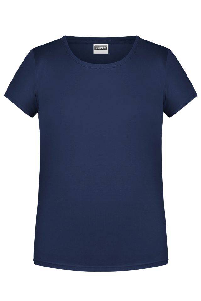 Girls' Basic-T T-Shirt für Kinder in klassischer Form blau, Gr. S