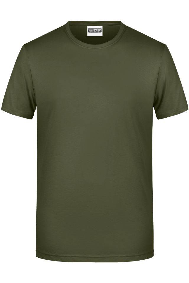 Men's Basic-T Herren T-Shirt in klassischer Form braun/grün/oliv, Gr. XL