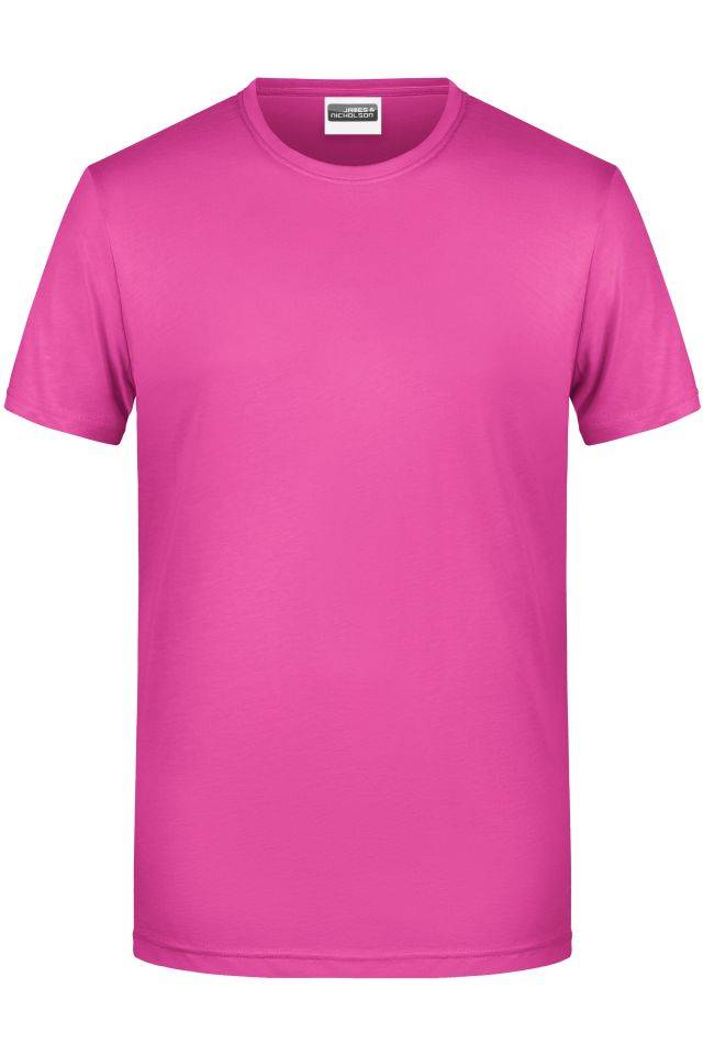 Men's Basic-T Herren T-Shirt in klassischer Form pink, Gr. S