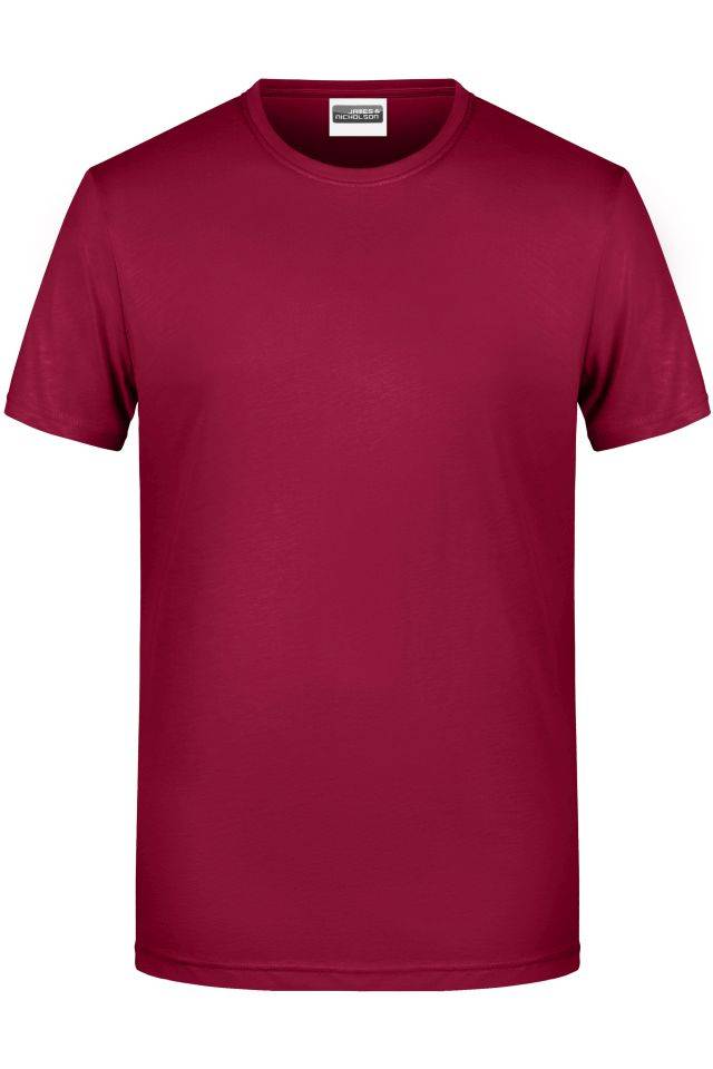 Men's Basic-T Herren T-Shirt in klassischer Form rot/weinrot, Gr. XXL