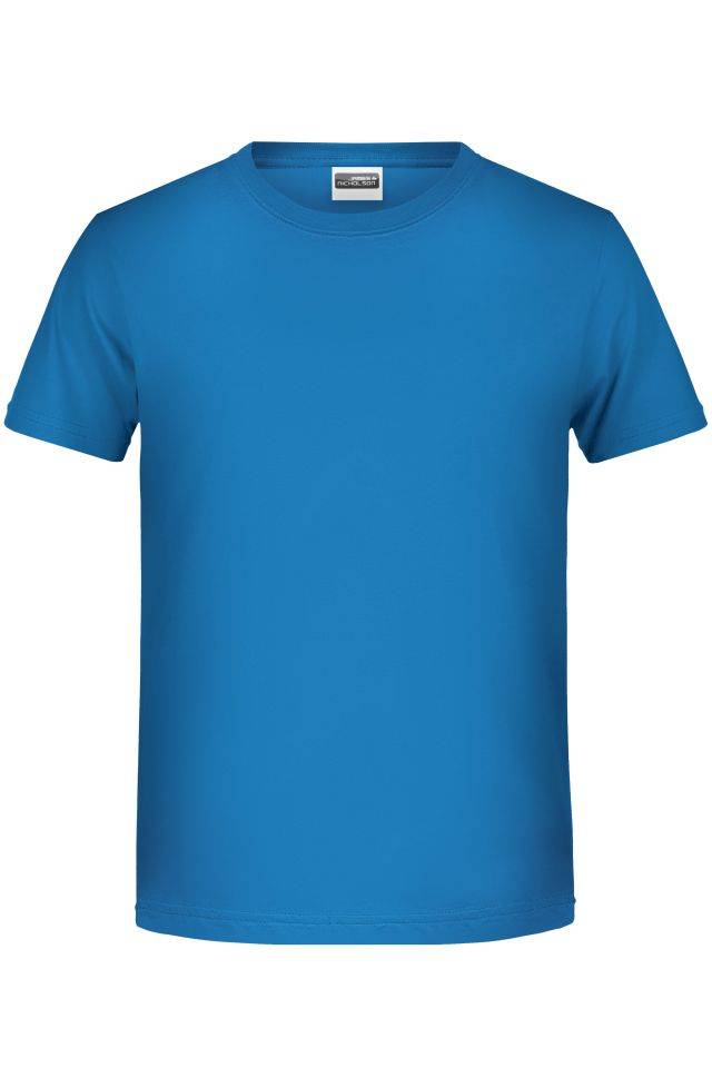 Boys' Basic-T T-Shirt für Kinder in klassischer Form blau, Gr. XXL