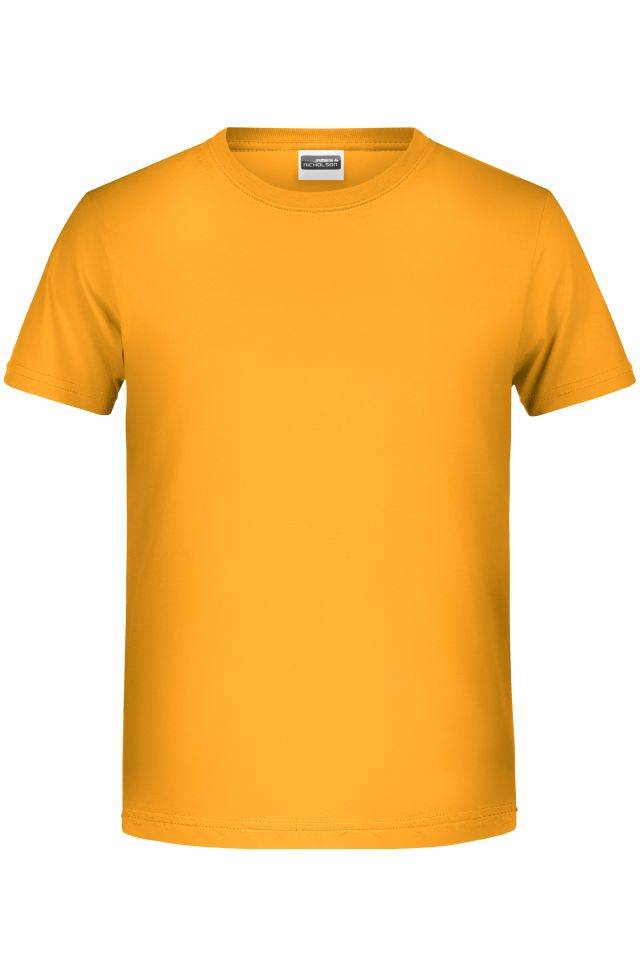 Boys' Basic-T T-Shirt für Kinder in klassischer Form gelb, Gr. XXL