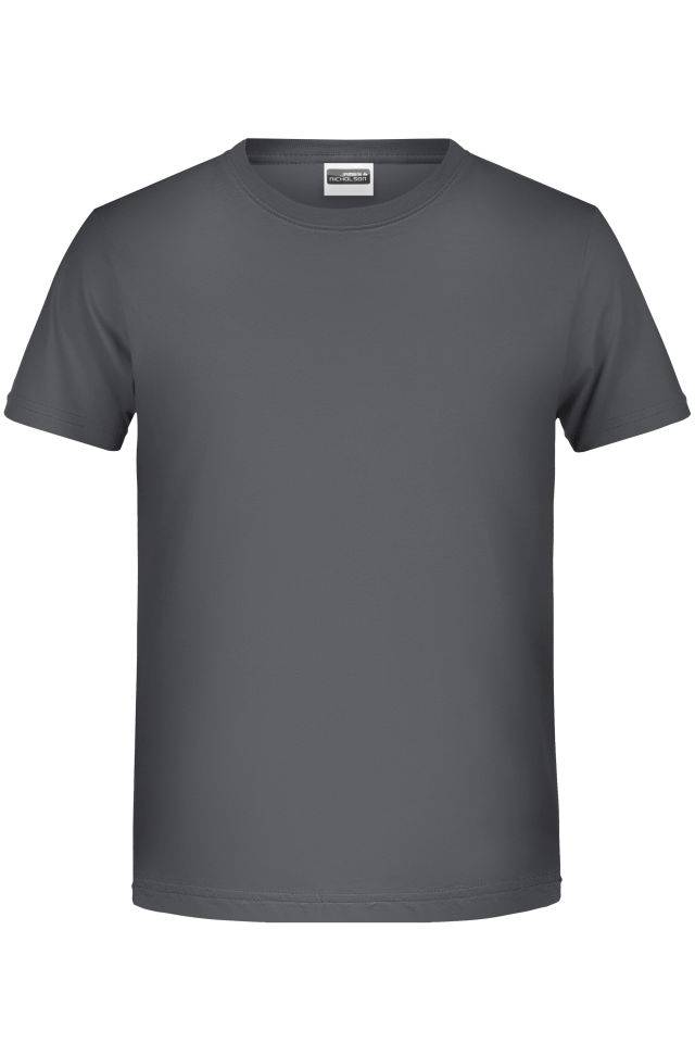 Boys' Basic-T T-Shirt für Kinder in klassischer Form grau, Gr. XS
