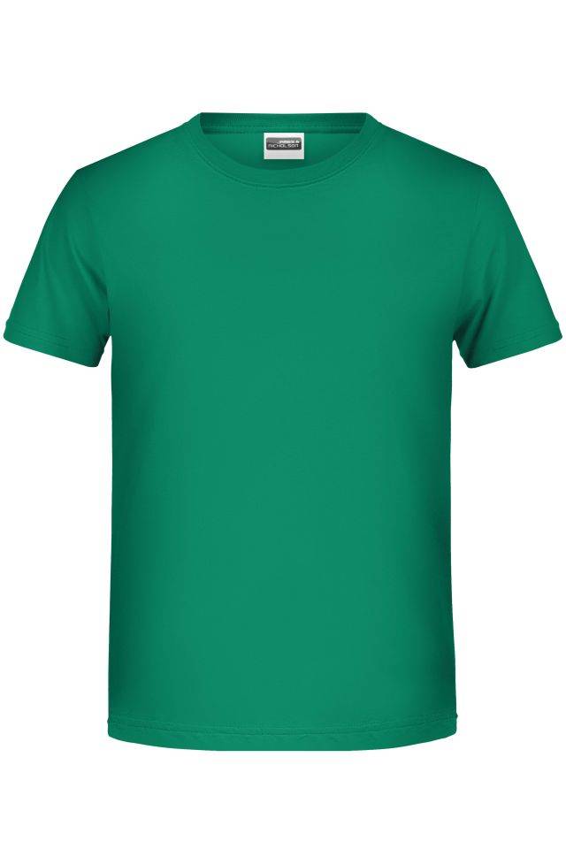 Boys' Basic-T T-Shirt für Kinder in klassischer Form grün, Gr. XL