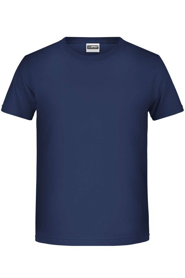 Boys' Basic-T T-Shirt für Kinder in klassischer Form blau, Gr. M