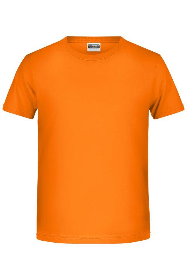Boys' Basic-T T-Shirt für Kinder in klassischer Form orange, Gr. XL
