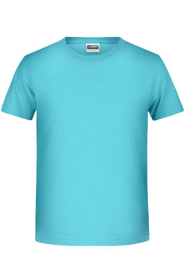 Boys' Basic-T T-Shirt für Kinder in klassischer Form blau, Gr. M