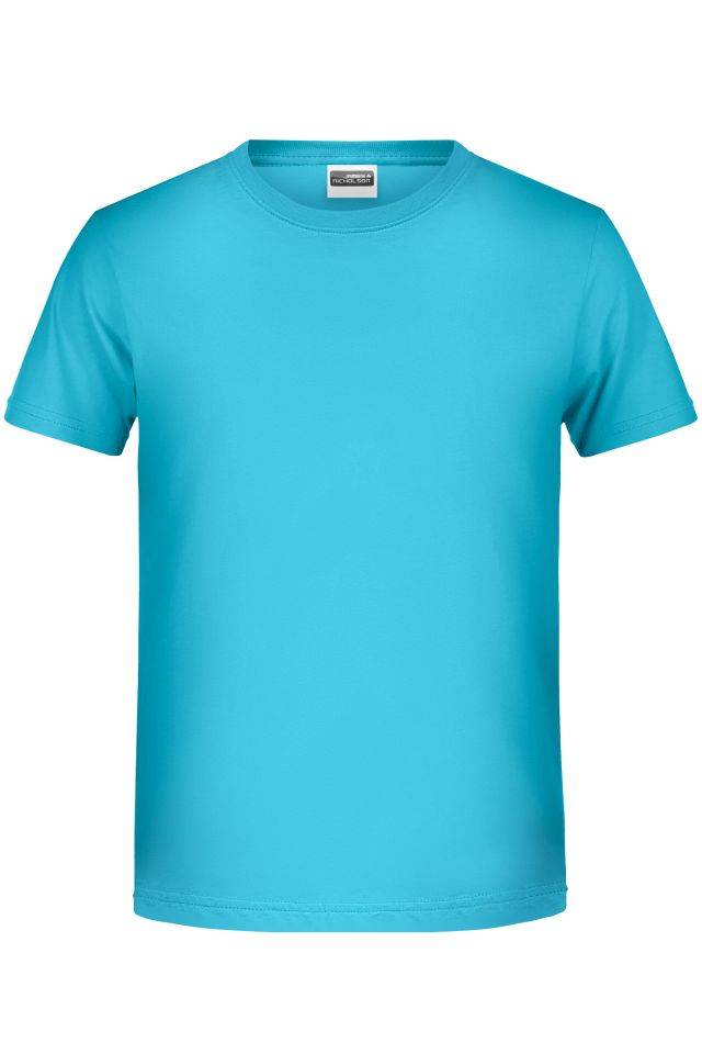 Boys' Basic-T T-Shirt für Kinder in klassischer Form blau, Gr. XXL