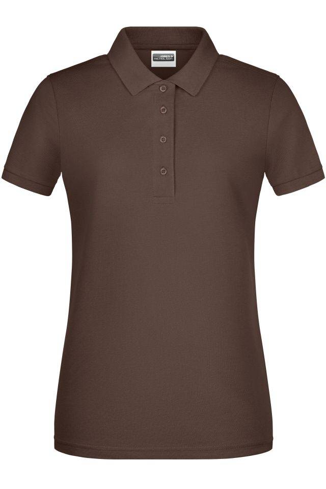 Ladies' Basic Polo Klassisches Poloshirt braun, Gr. XL