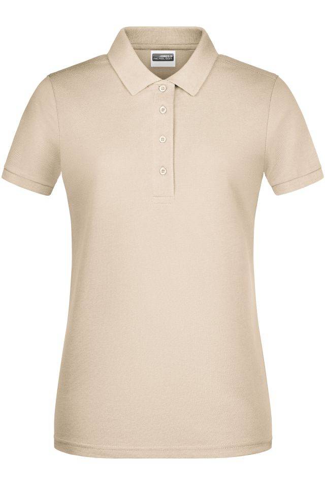 Ladies' Basic Polo Klassisches Poloshirt braun/grau, Gr. L