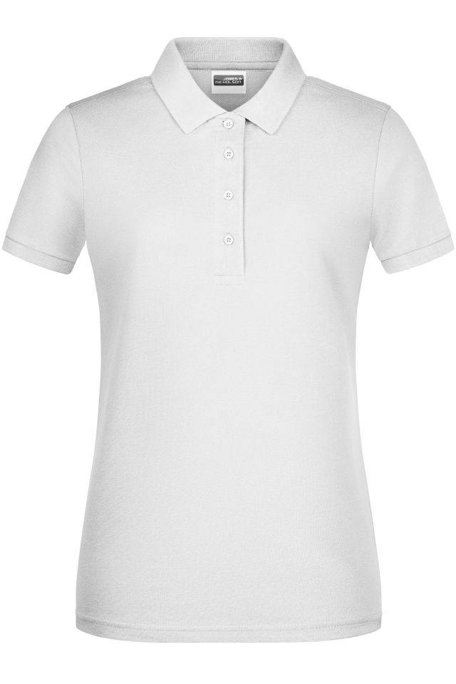 Ladies' Basic Polo Klassisches Poloshirt weiß, Gr. M