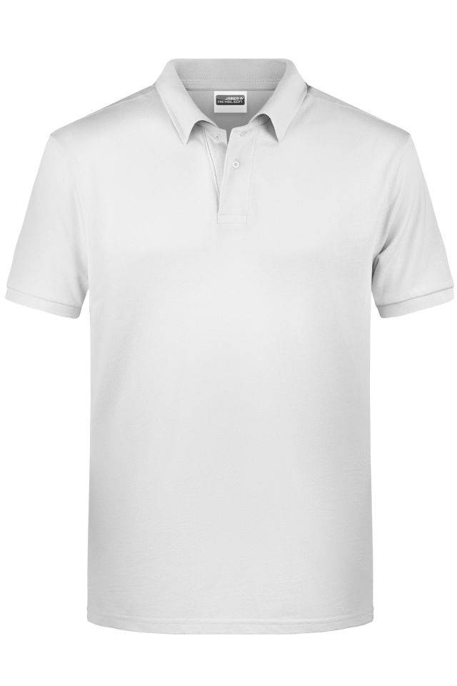 Men's Basic Polo Klassisches Poloshirt weiß, Gr. L