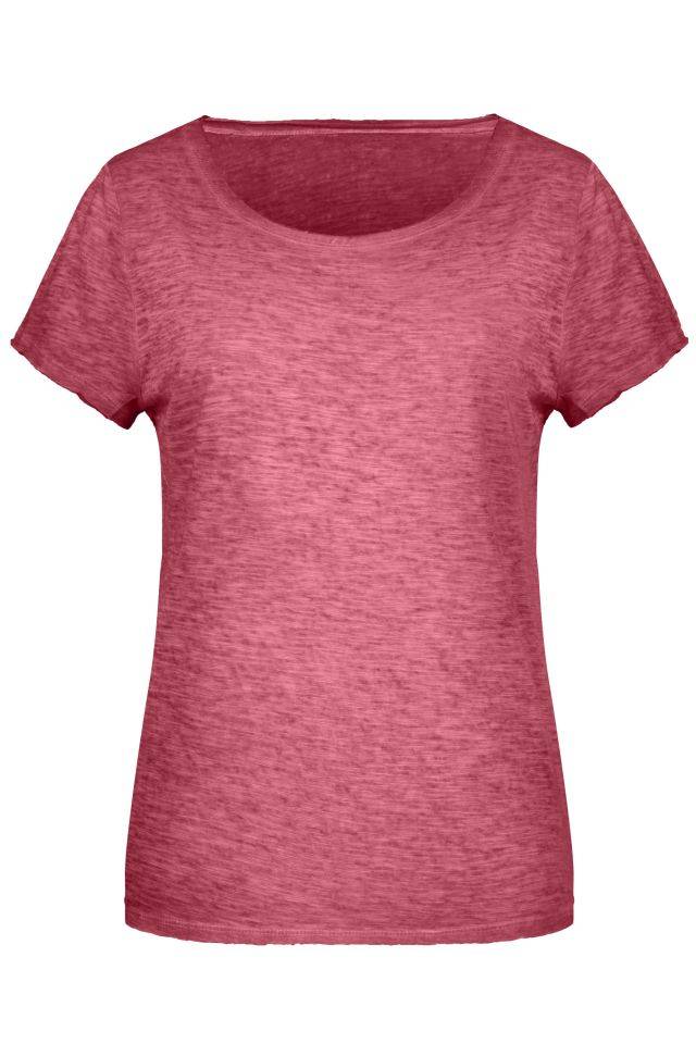 Ladies' Slub-T T-Shirt im Vintage-Look rot, Gr. S