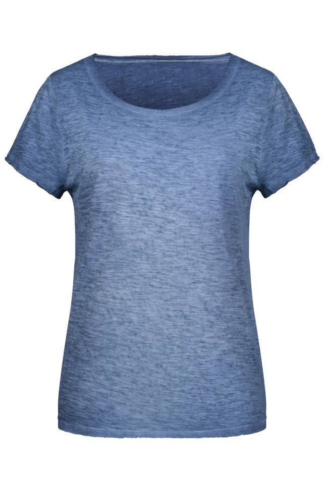 Ladies' Slub-T T-Shirt im Vintage-Look blau, Gr. M