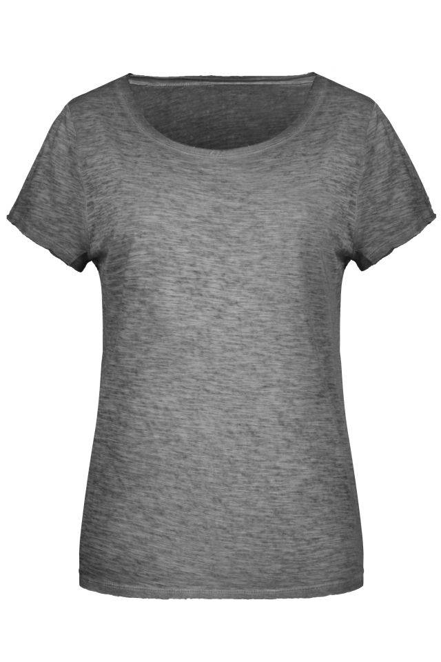 Ladies' Slub-T T-Shirt im Vintage-Look grau, Gr. XXL