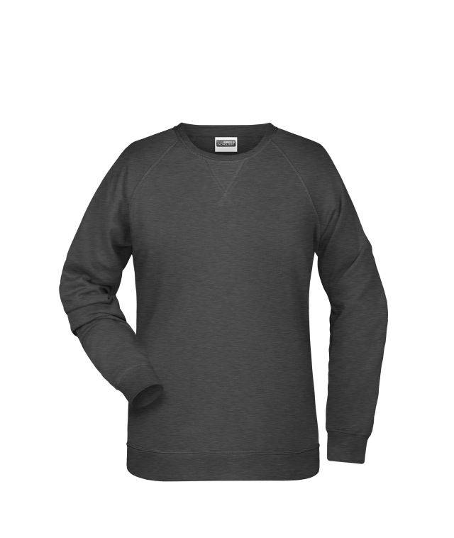 Ladies' Sweat Klassisches Sweatshirt mit Raglanärmeln schwarz, Gr. XS