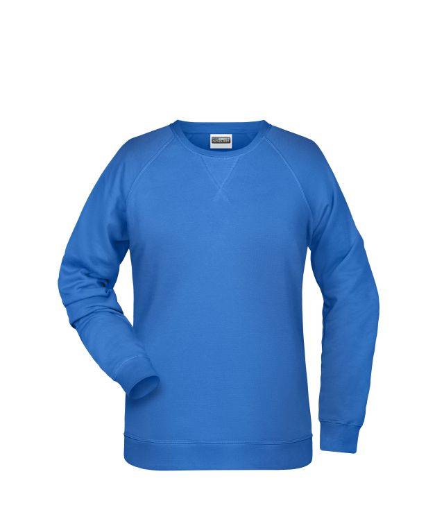 Ladies' Sweat Klassisches Sweatshirt mit Raglanärmeln blau, Gr. XL
