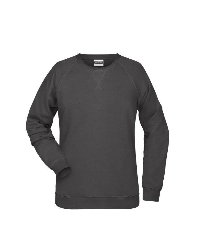Ladies' Sweat Klassisches Sweatshirt mit Raglanärmeln grau, Gr. L