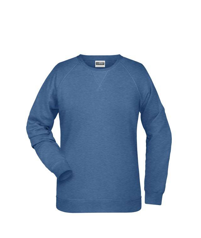 Ladies' Sweat Klassisches Sweatshirt mit Raglanärmeln blau, Gr. 3XL