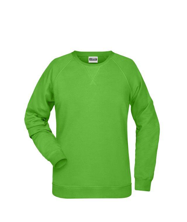 Ladies' Sweat Klassisches Sweatshirt mit Raglanärmeln grün, Gr. M