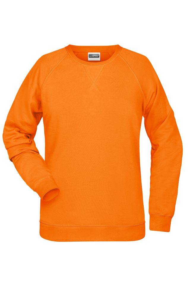 Ladies' Sweat Klassisches Sweatshirt mit Raglanärmeln orange, Gr. XS