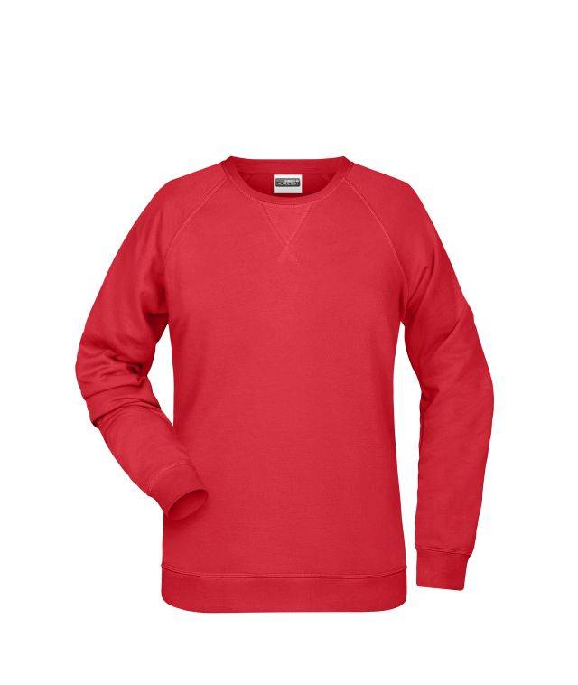 Ladies' Sweat Klassisches Sweatshirt mit Raglanärmeln rot, Gr. M