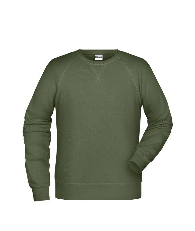 Men's Sweat Klassisches Sweatshirt mit Raglanärmeln braun/grün/oliv, Gr. XXL