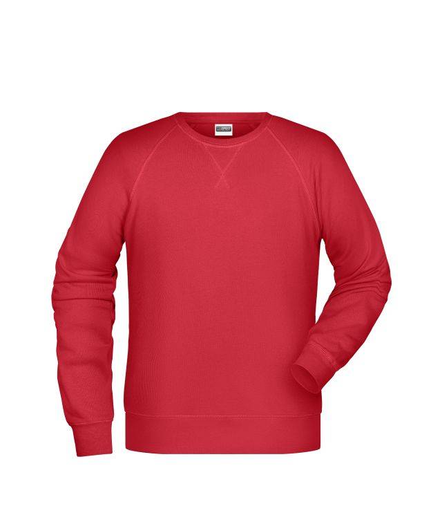 Men's Sweat Klassisches Sweatshirt mit Raglanärmeln rot, Gr. M
