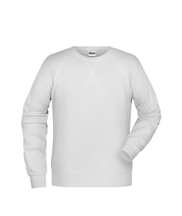 Men's Sweat Klassisches Sweatshirt mit Raglanärmeln weiß, Gr. L