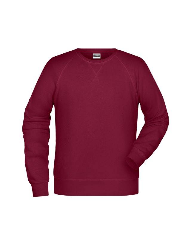 Men's Sweat Klassisches Sweatshirt mit Raglanärmeln rot/weinrot, Gr. L