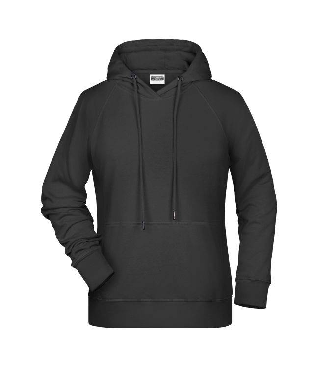 Ladies' Hoody Kapuzensweat mit Raglanärmeln schwarz, Gr. S