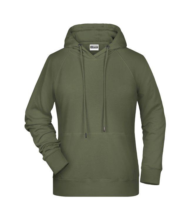 Ladies' Hoody Kapuzensweat mit Raglanärmeln braun/grün/oliv, Gr. XXL