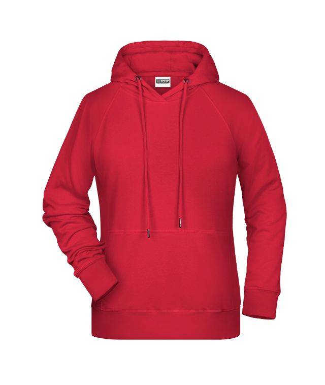 Ladies' Hoody Kapuzensweat mit Raglanärmeln rot, Gr. S