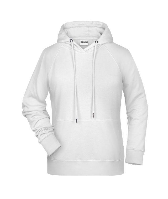 Ladies' Hoody Kapuzensweat mit Raglanärmeln weiß, Gr. XS