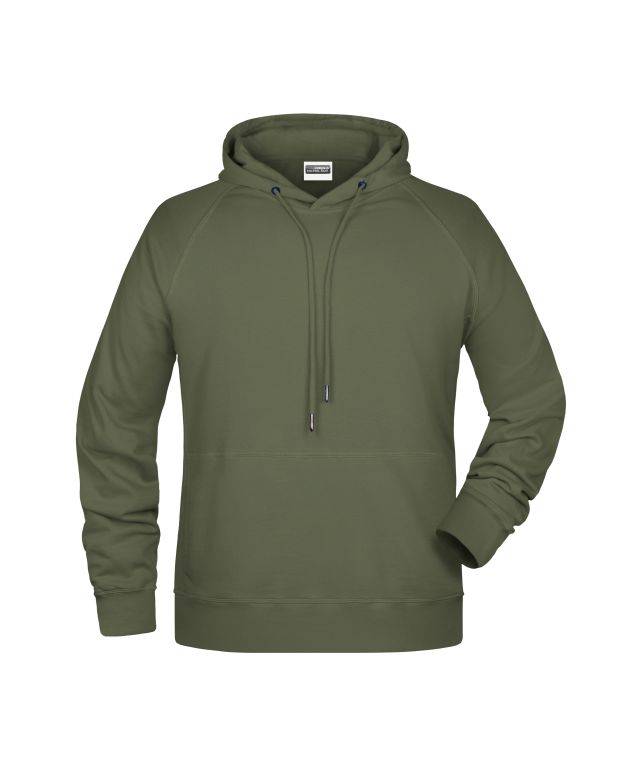 Men's Hoody Kapuzensweat mit Raglanärmeln braun/grün/oliv, Gr. M