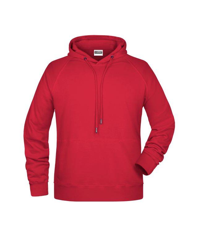 Men's Hoody Kapuzensweat mit Raglanärmeln rot, Gr. 5XL