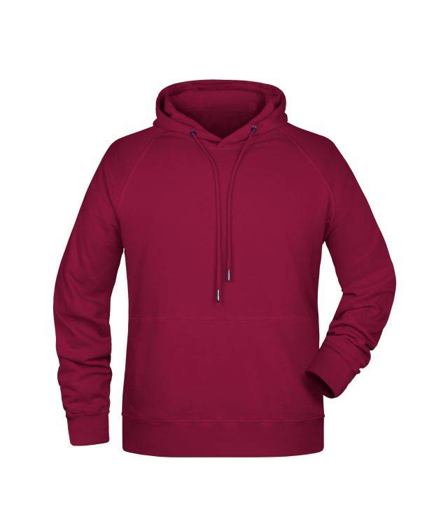 Men's Hoody Kapuzensweat mit Raglanärmeln rot/weinrot, Gr. XXL